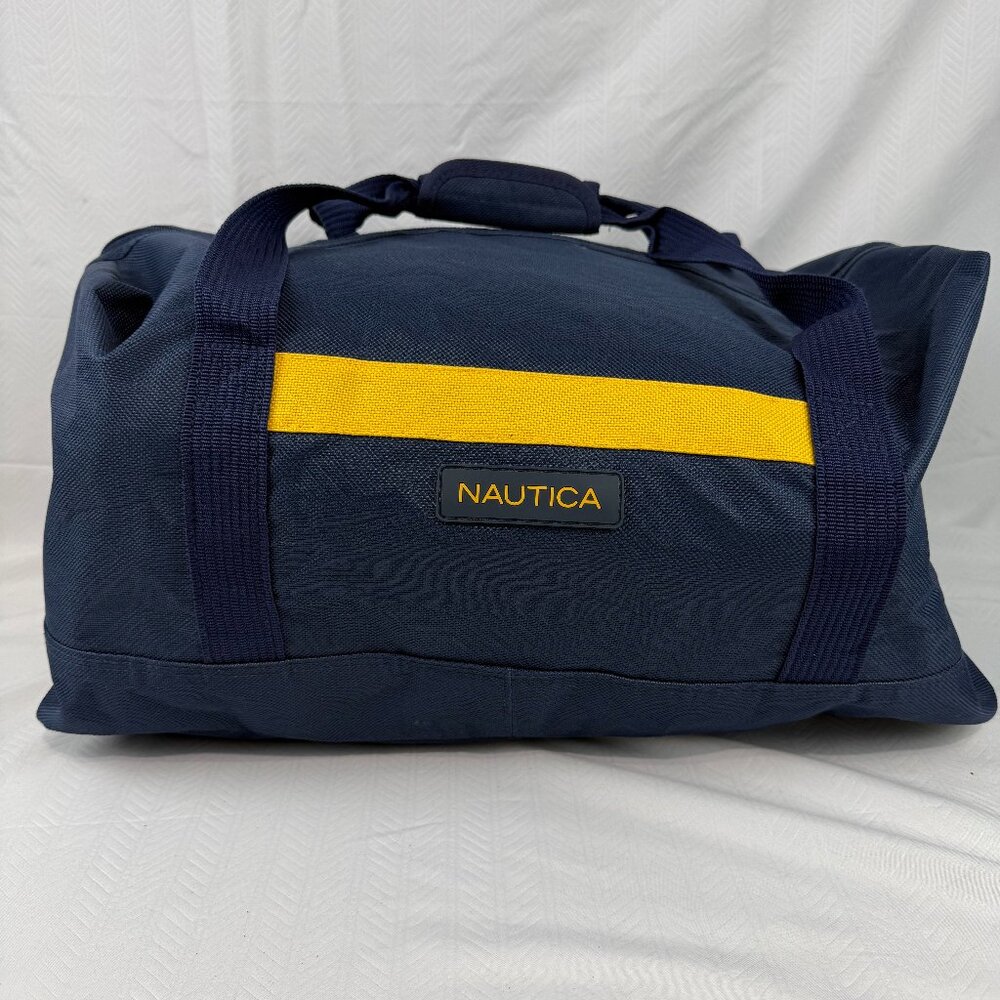 Nautica Duffel Bag Navy Blue – Gym Travel Overnight Carry Bag – Zip Top